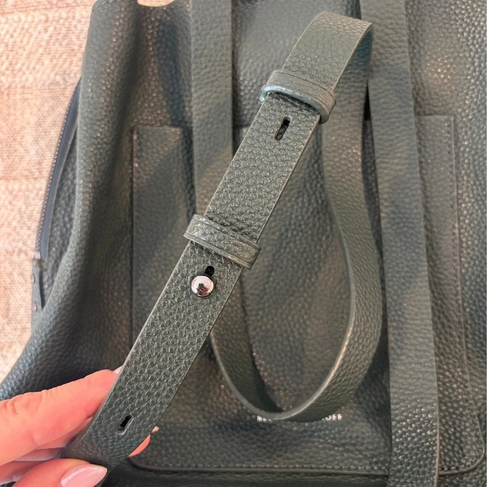 Rebecca‎ Minkoff Darren Signature Leather Backpack Bottle Green Gunmetal